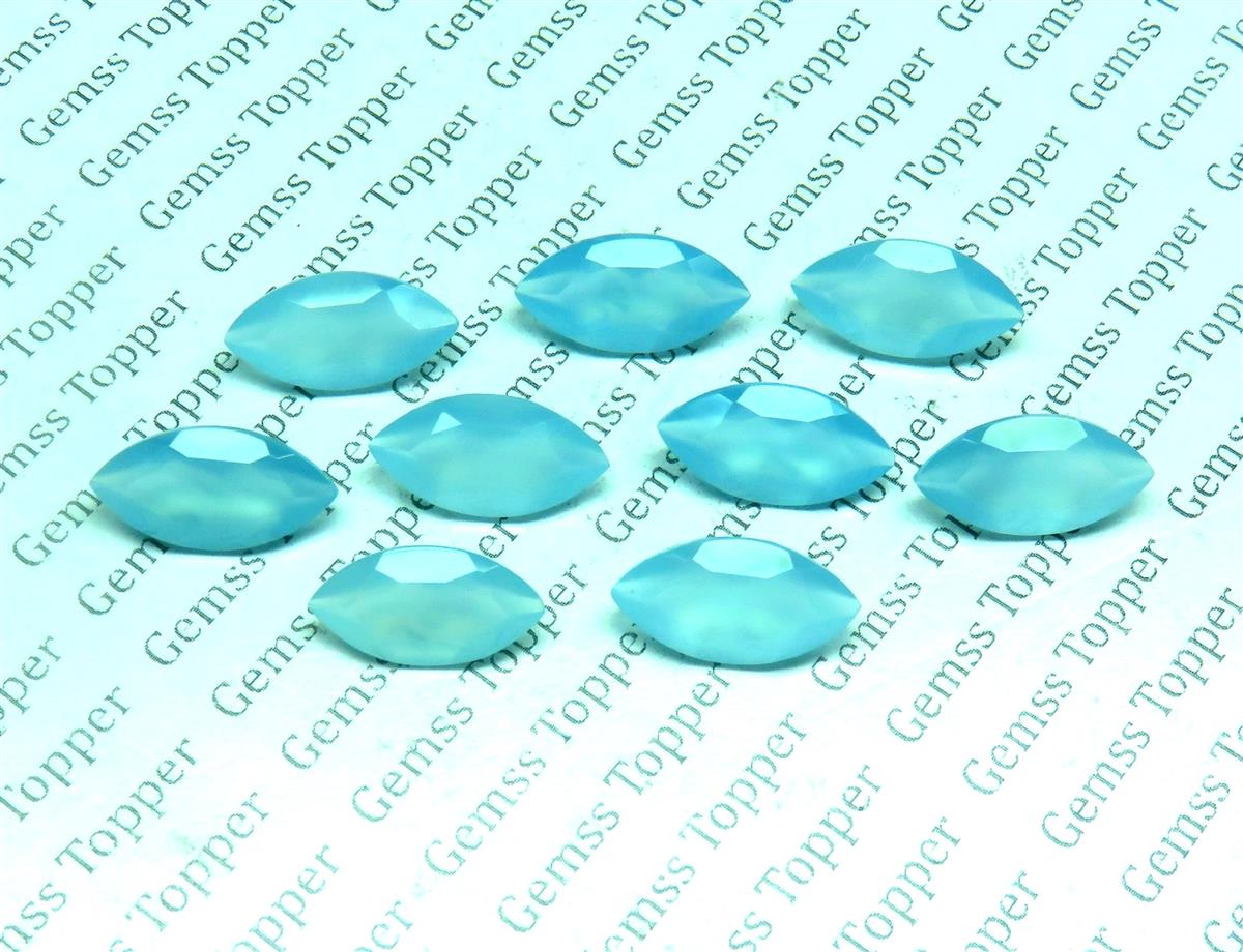 Blue Topaz Chalcedony 7x14 mm Marquise Faceted